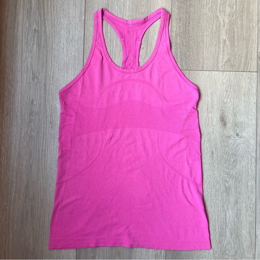 Pink Lululemon Swiftly Tech tank top